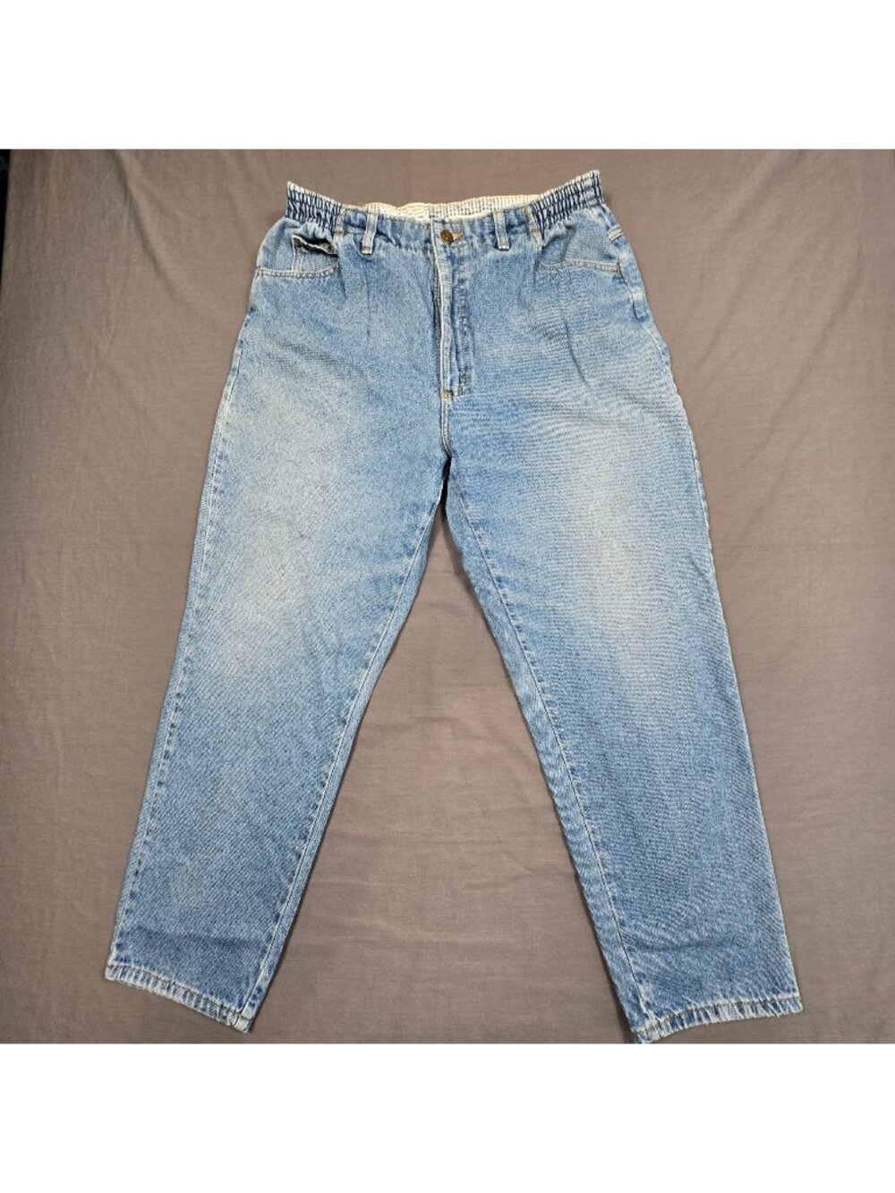 Vintage Lee Womens Denim Jeans 14 Petite Blue Elastic Waist Classic